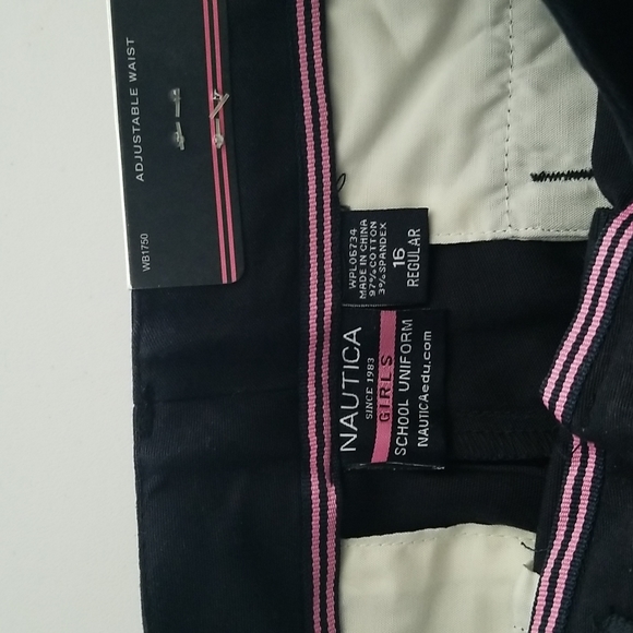 NWT Nautica navy girls school uniform pants - Picture 2 of 4